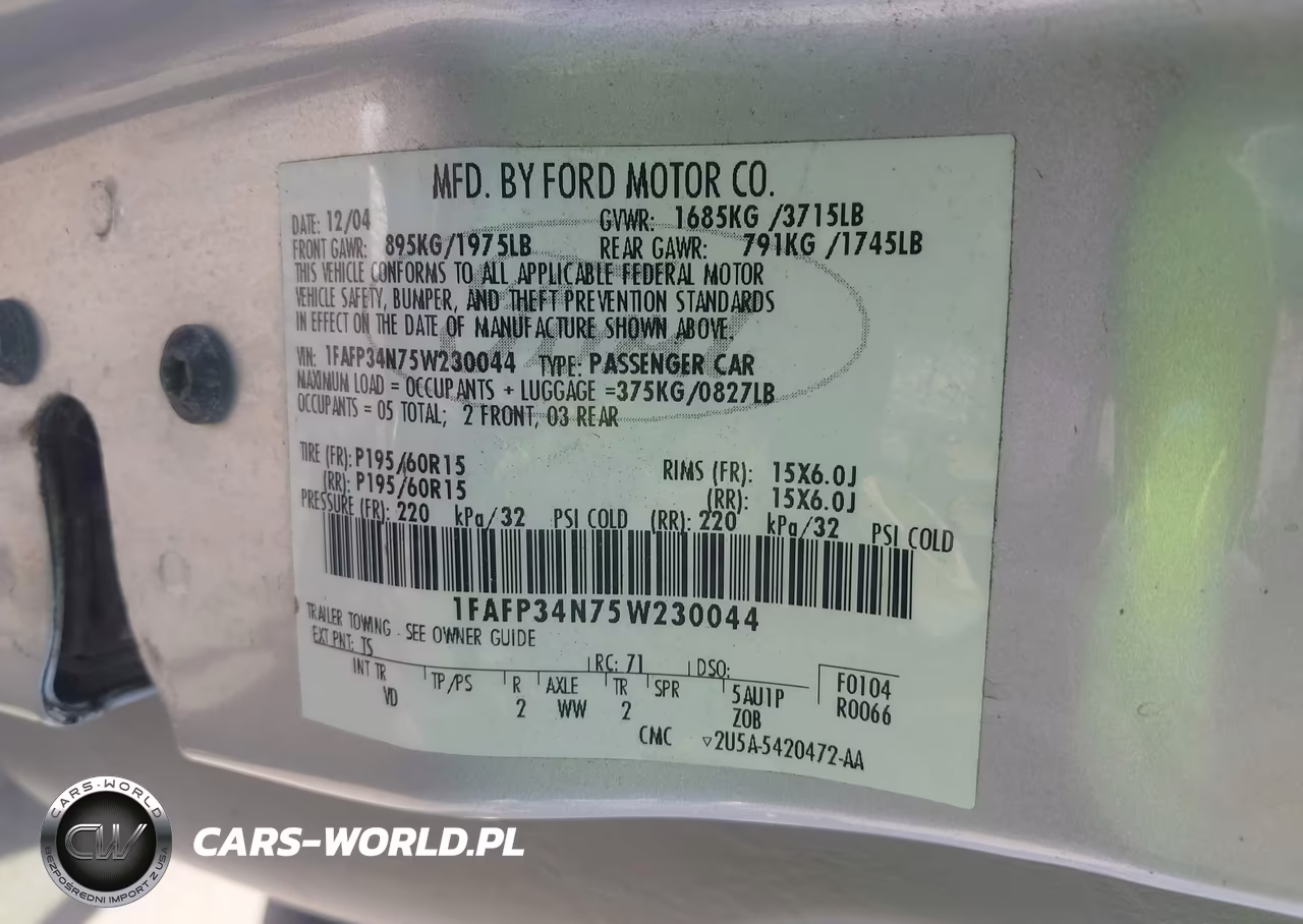 2005 Ford Focus Zx4 VIN:1FAFP34N75W230044 - 9