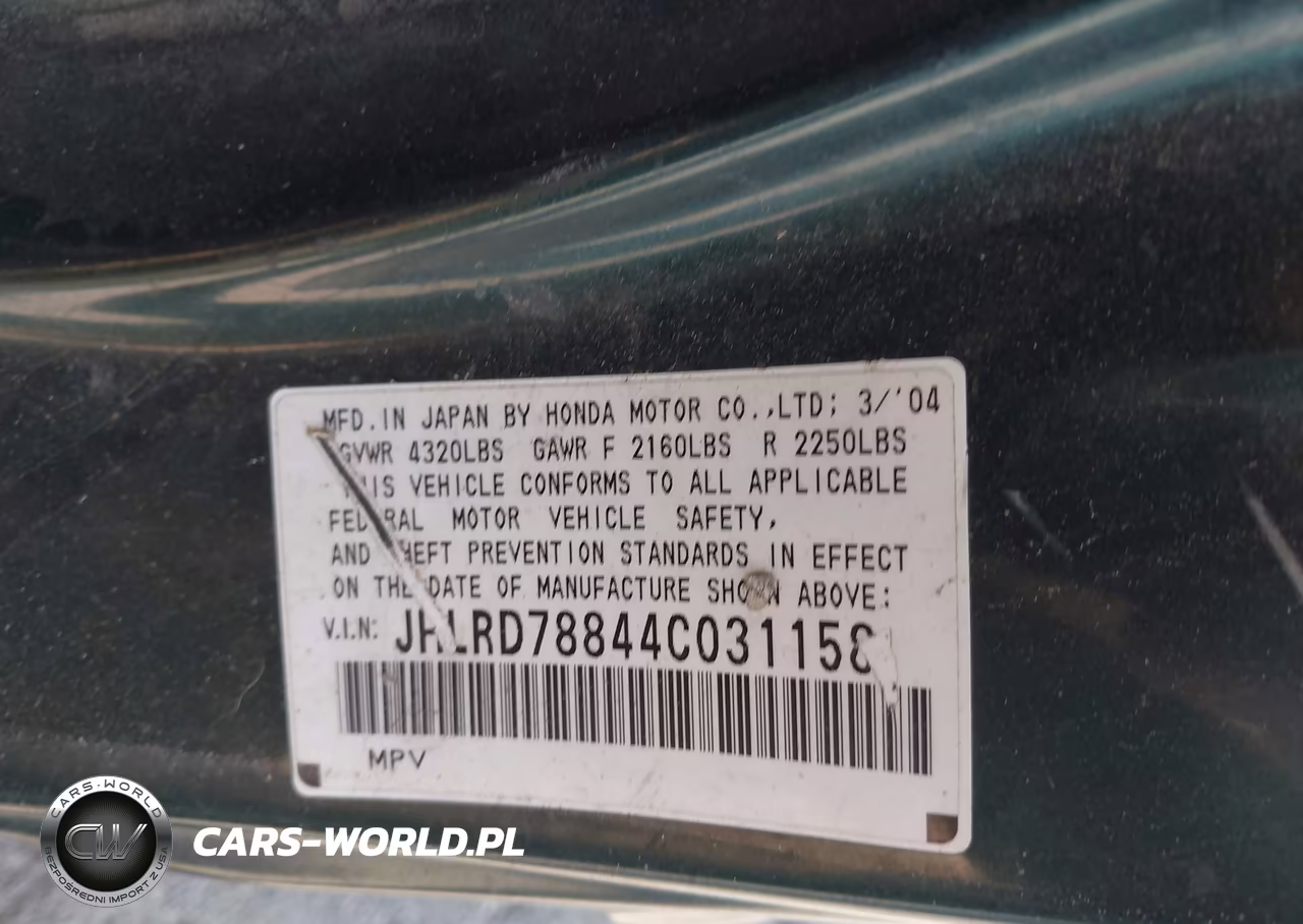 2004 Honda Cr-V Ex VIN:JHLRD78844C031158 - 9