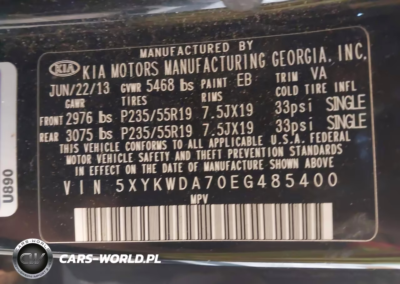 2014 Kia Sorento Limited V6 VIN:5XYKWDA70EG485400 - 9