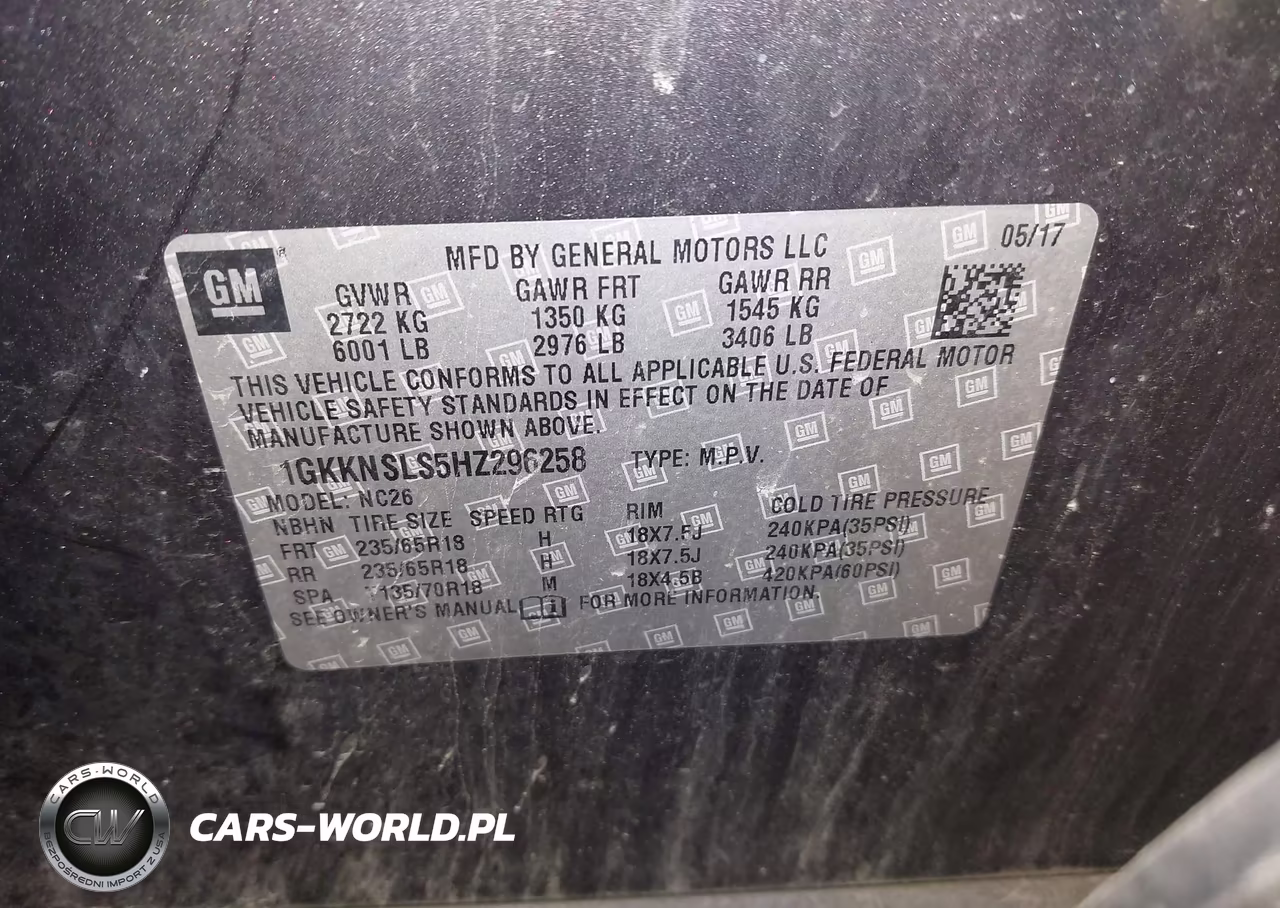 2017 GMC Acadia Sle-2 VIN:1GKKNSLS5HZ296258 - 9