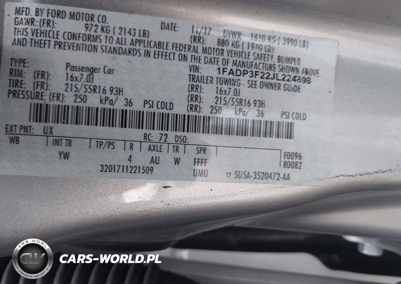 2018 Ford Focus Se VIN:1FADP3F22JL224898 - 9