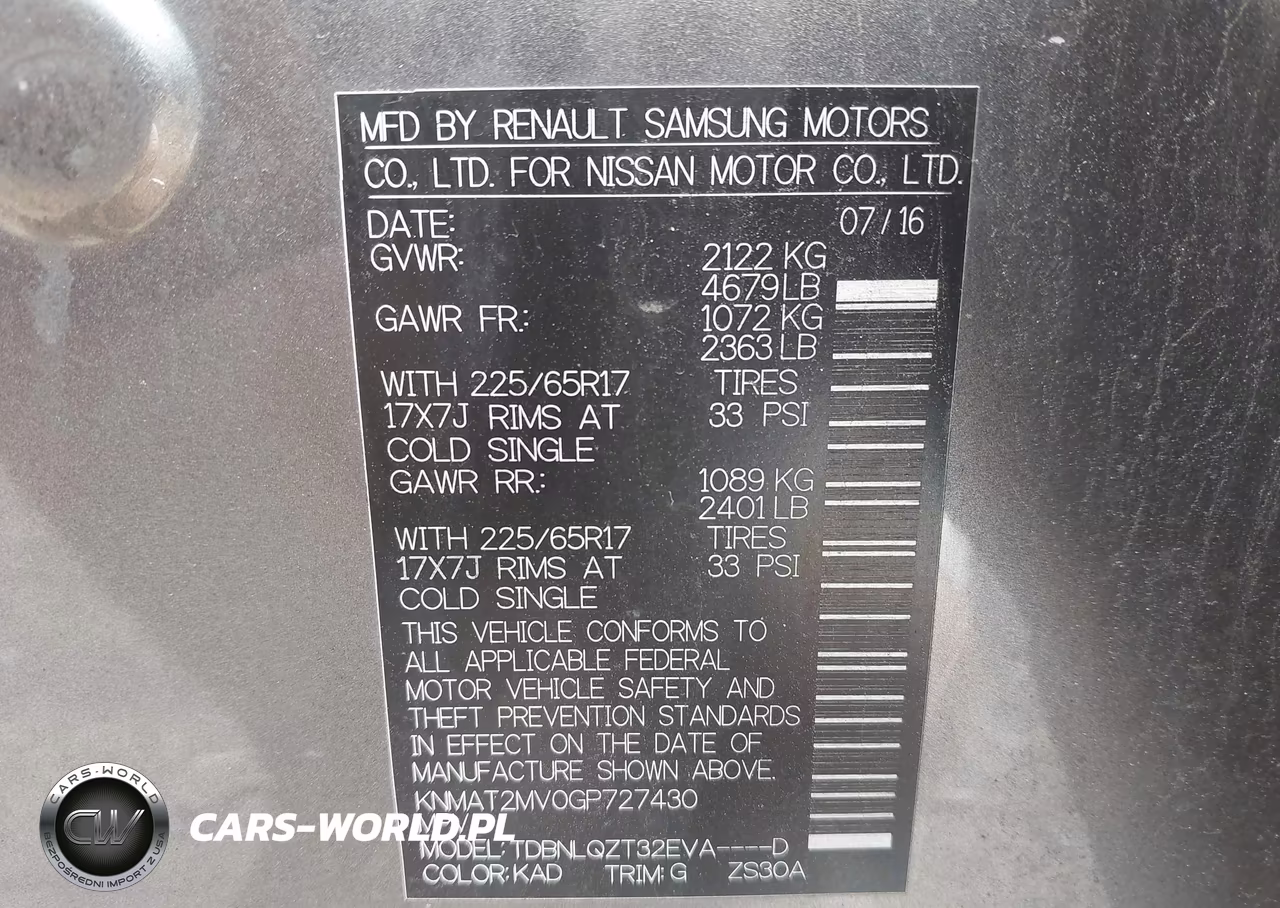 2016 Nissan Rogue Sv VIN:KNMAT2MV0GP727430 - 9