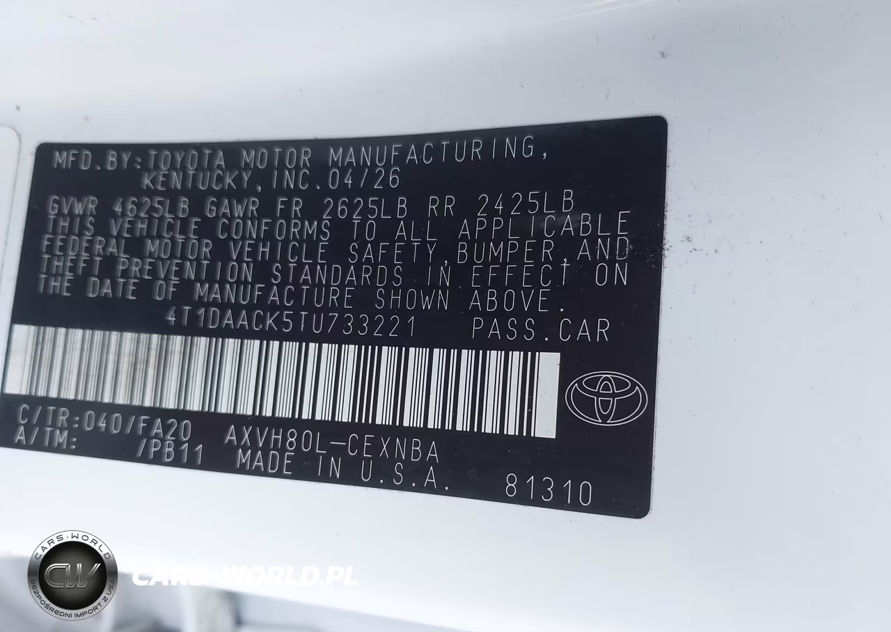 2026 Toyota Camry Le VIN:4T1DAACK5TU733221 - 9