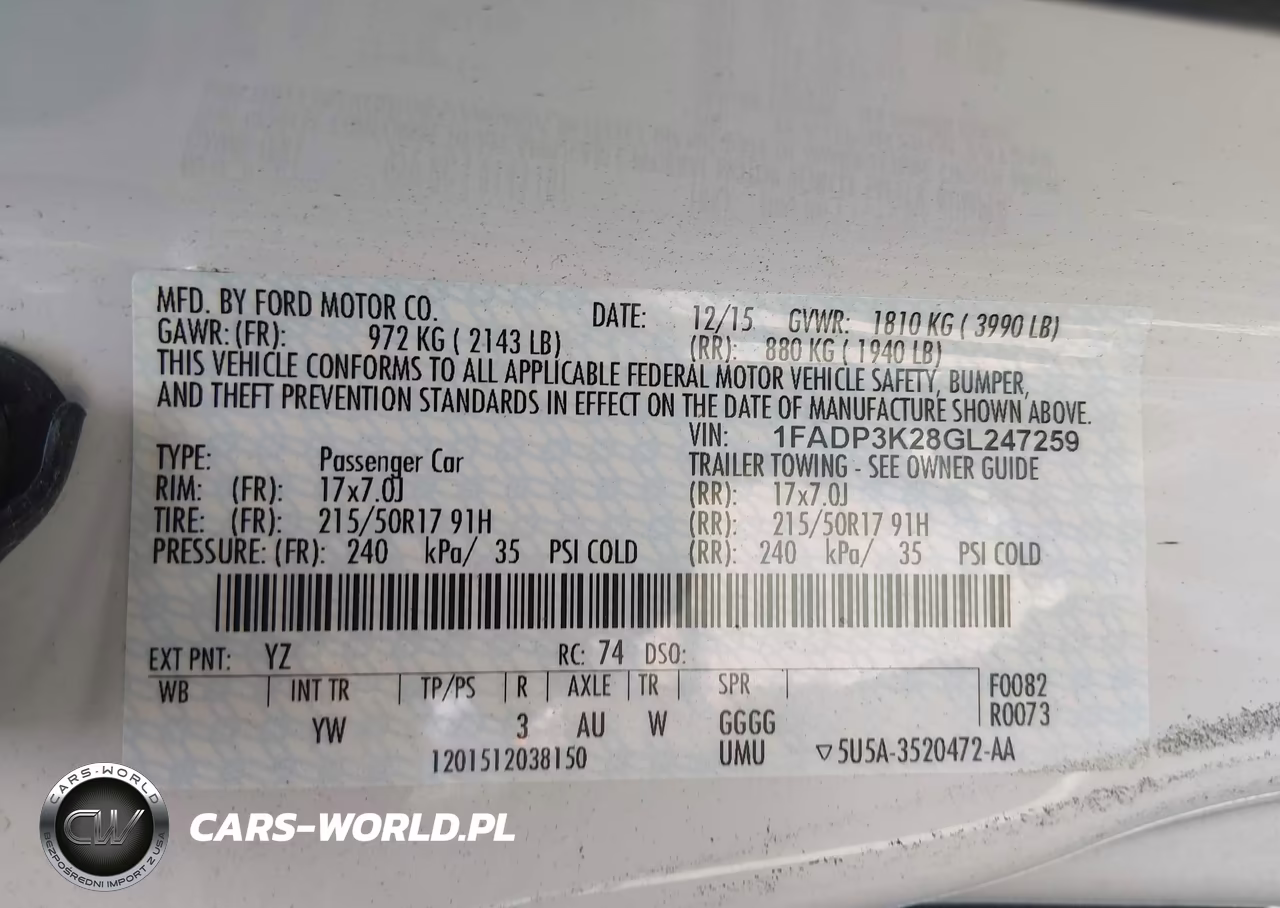 2016 Ford Focus Se VIN:1FADP3K28GL247259 - 9