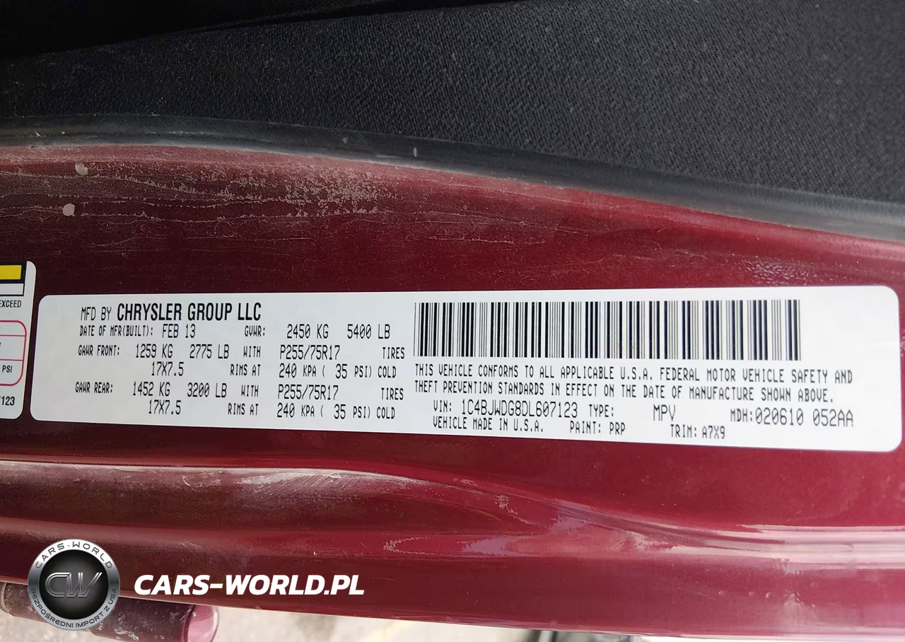 2013 Jeep Wrangler Unlimited Sport VIN:1C4BJWDG8DL607123 - 9