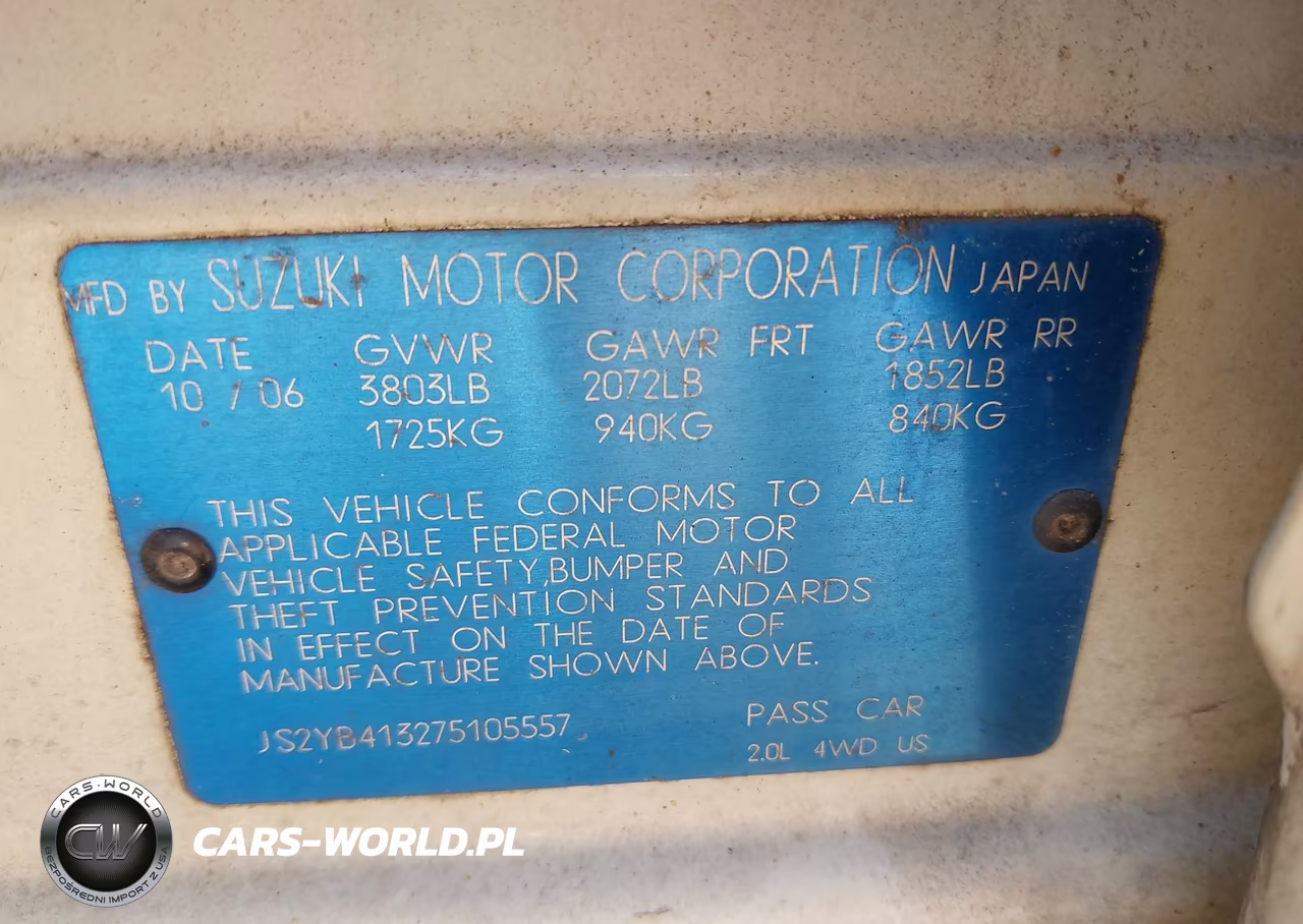 2007 Suzuki Sx4 Convenience-Rally VIN:JS2YB413275105557 - 9