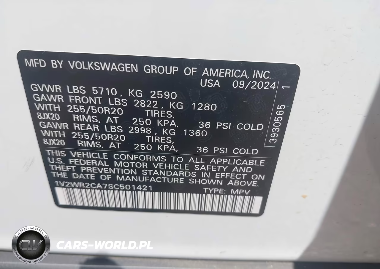 2025 Volkswagen Atlas 2.0T Se W-Technology VIN:1V2WR2CA7SC501421 - 9
