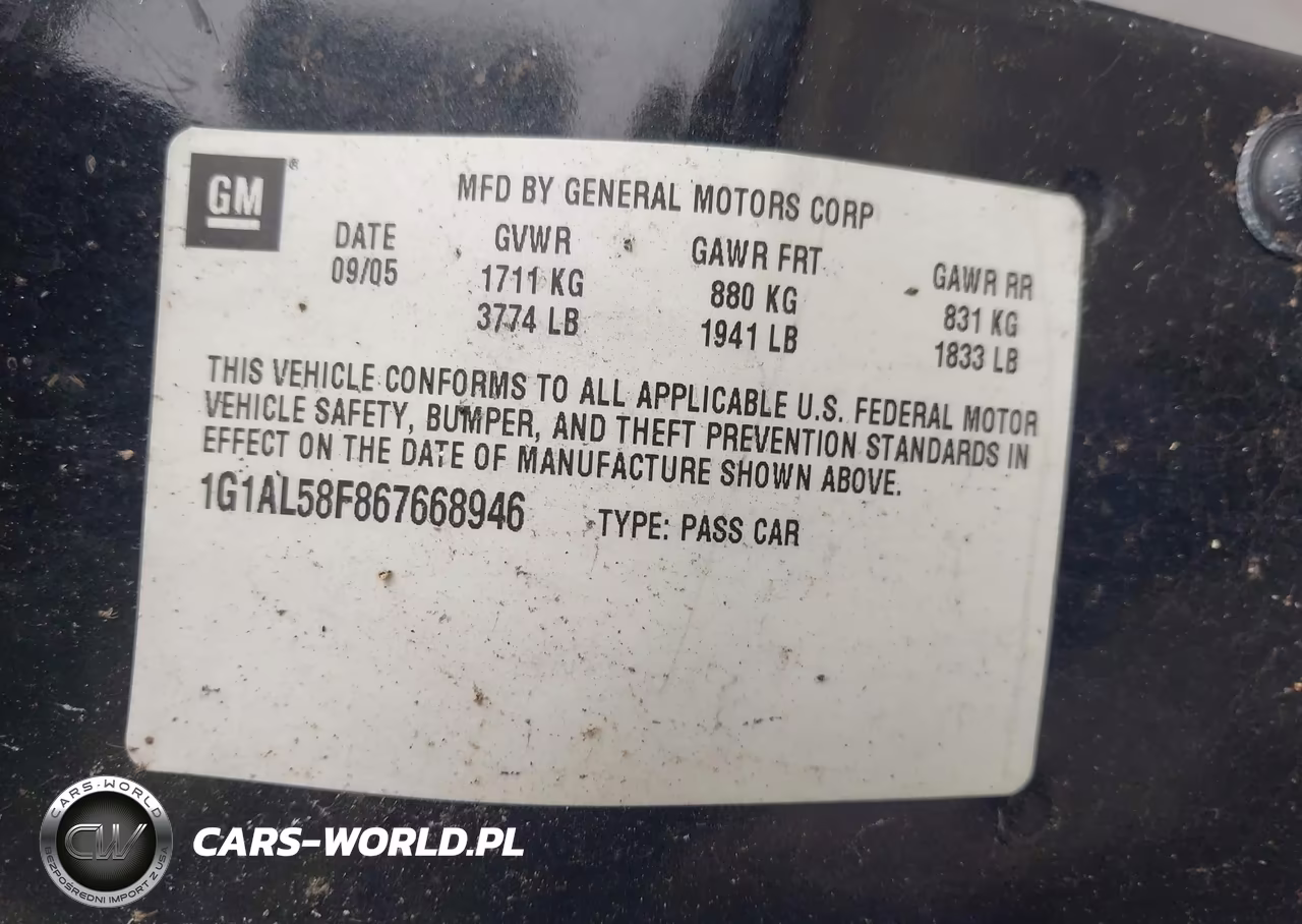 2006 Chevrolet Cobalt Lt VIN:1G1AL58F867668946 - 9