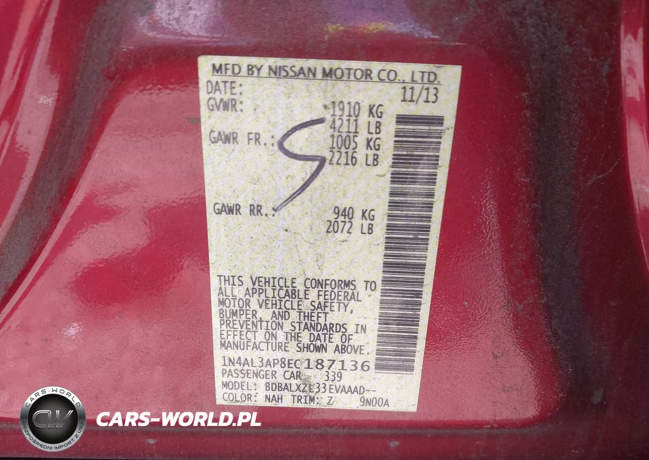 2014 Nissan Altima 2.5 Sl VIN:1N4AL3AP8EC187136 - 9