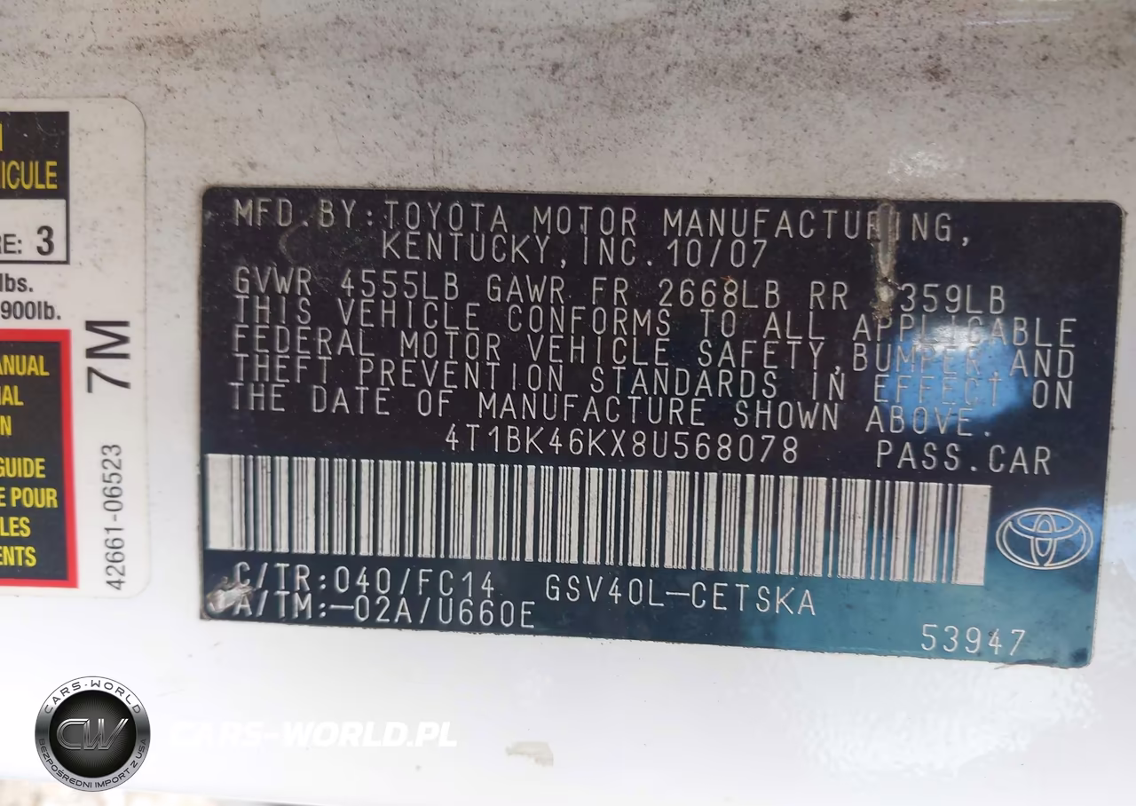 2008 Toyota Camry Se VIN:4T1BK46KX8U568078 - 9