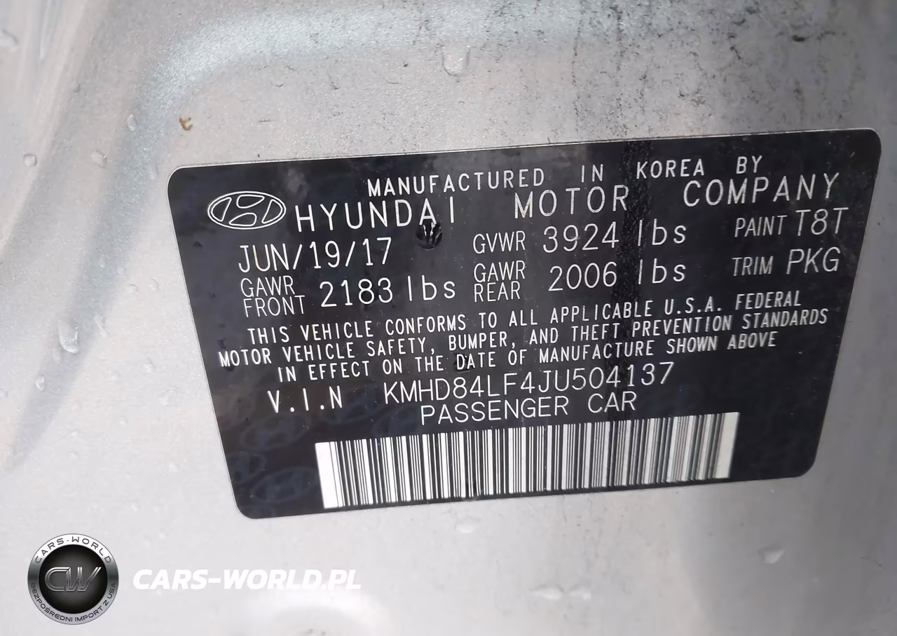 2018 Hyundai Elantra Sel VIN:KMHD84LF4JU504137 - 9