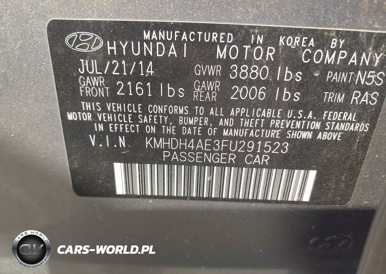 2015 Hyundai Elantra Se VIN:KMHDH4AE3FU291523 - 9