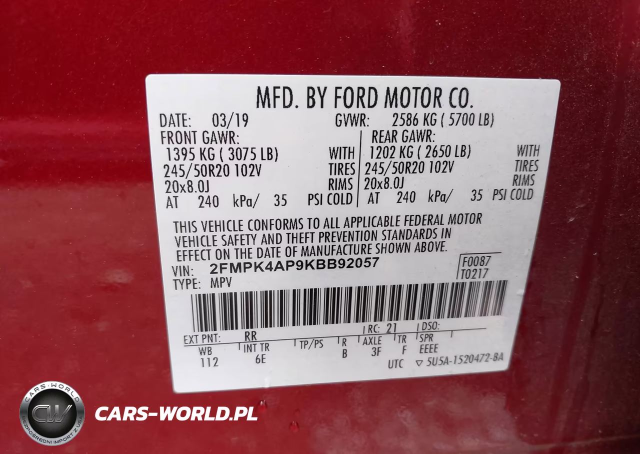 2019 Ford Edge St VIN:2FMPK4AP9KBB92057 - 9