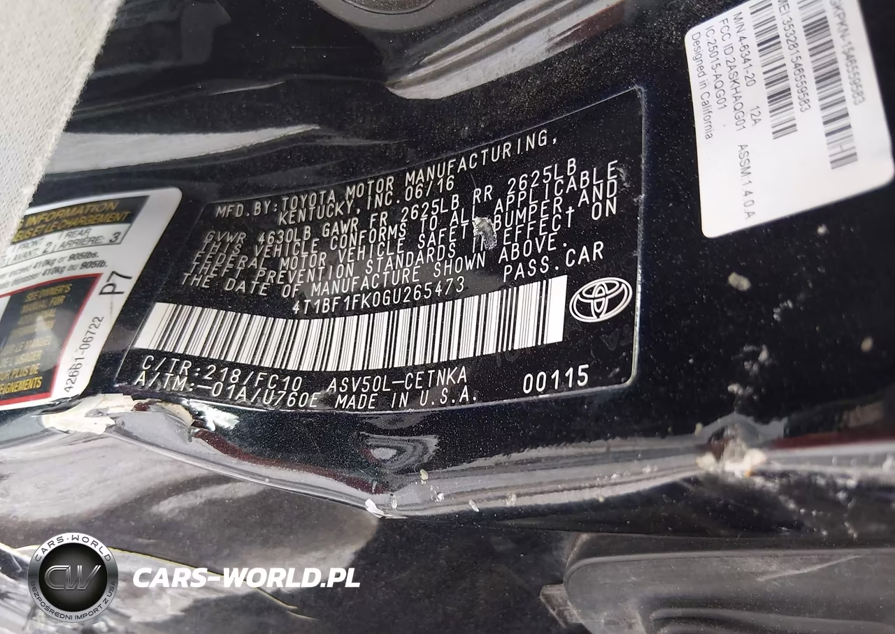 2016 Toyota Camry Le VIN:4T1BF1FK0GU265473 - 9