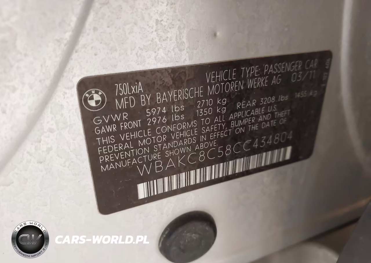 2012 BMW 750Li xDrive VIN:WBAKC8C58CC434804 - 9