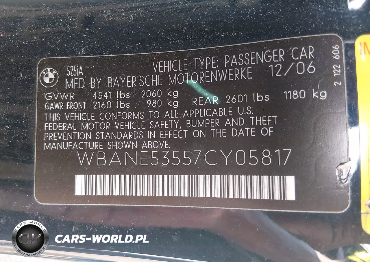2007 BMW 525I VIN:WBANE53557CY05817 - 9
