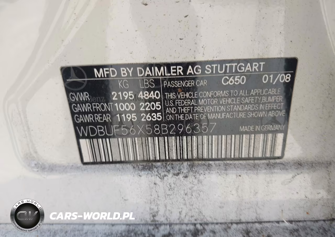 2008 Mercedes-Benz E 350 VIN:WDBUF56X58B296357 - 9