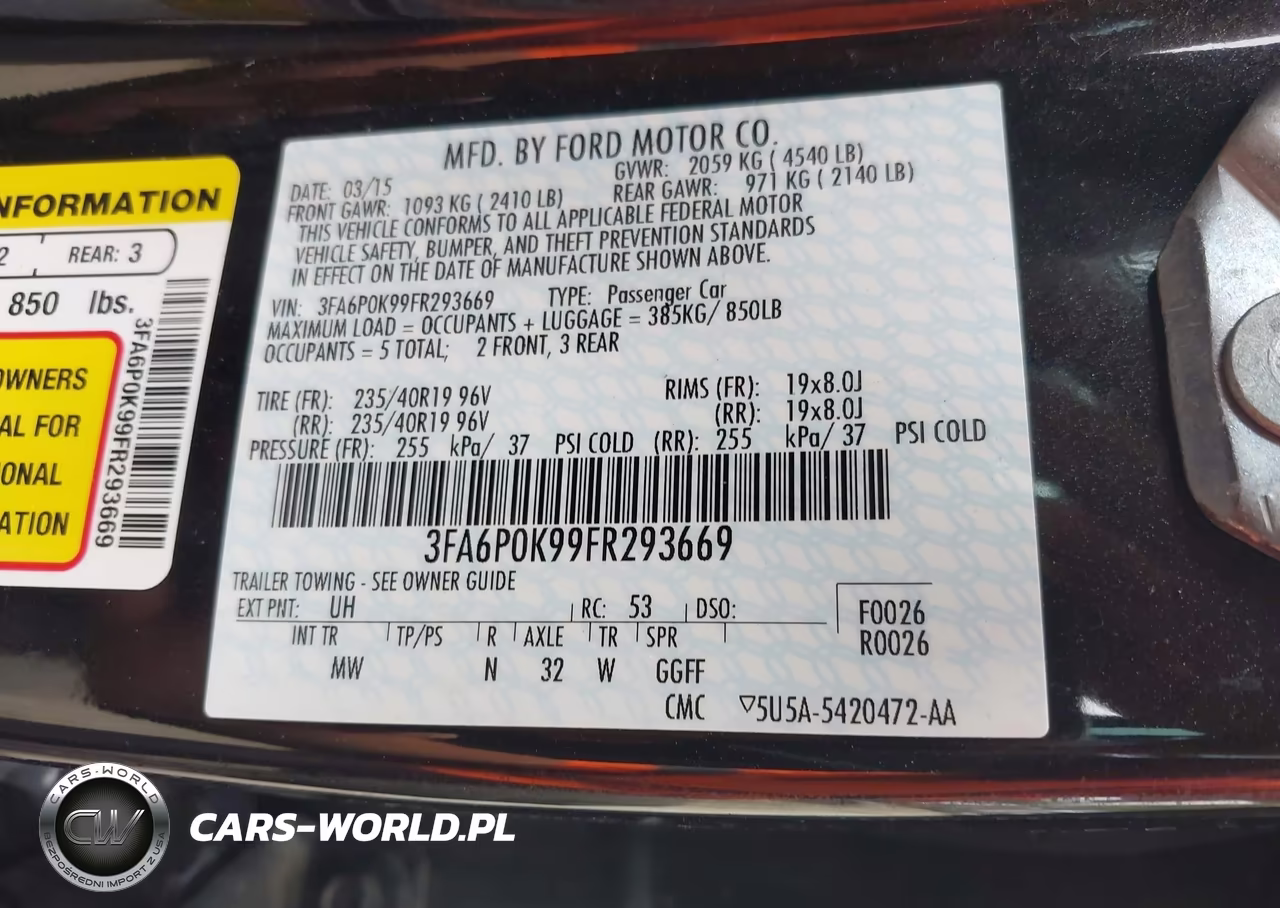 2015 Ford Fusion Titanium VIN:3FA6P0K99FR293669 - 9