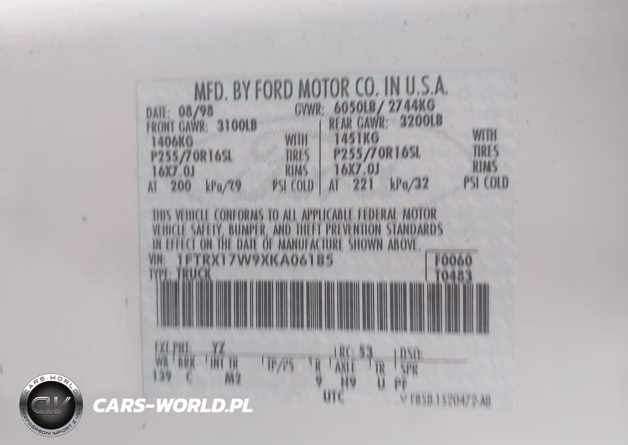 1999 Ford F-150 Lariat-Work Series-Xl-Xlt VIN:1FTRX17W9XKA06185 - 9