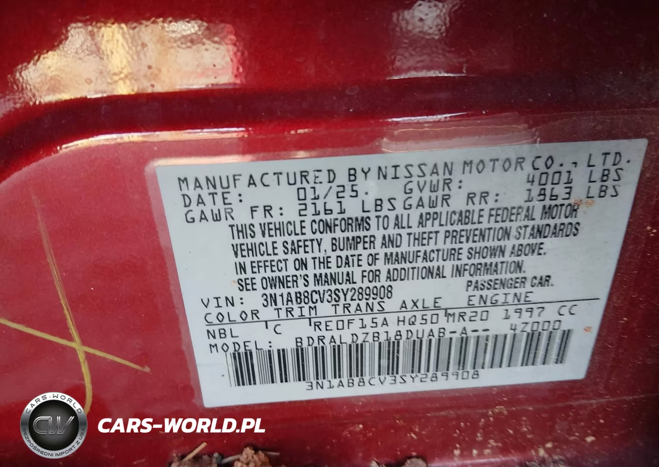 2025 Nissan Sentra Sv VIN:3N1AB8CV3SY289908 - 9