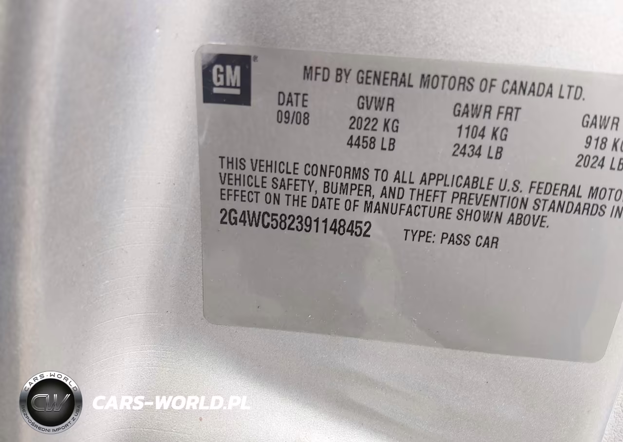 2009 Buick Lacrosse Cx VIN:2G4WC582391148452 - 9