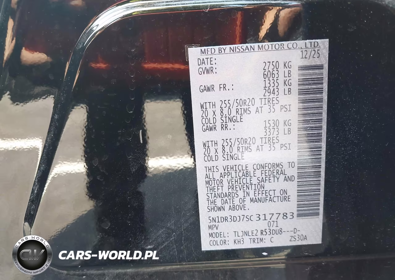 2025 Nissan Pathfinder Platinum 4Wd VIN:5N1DR3DJ7SC317783 - 9