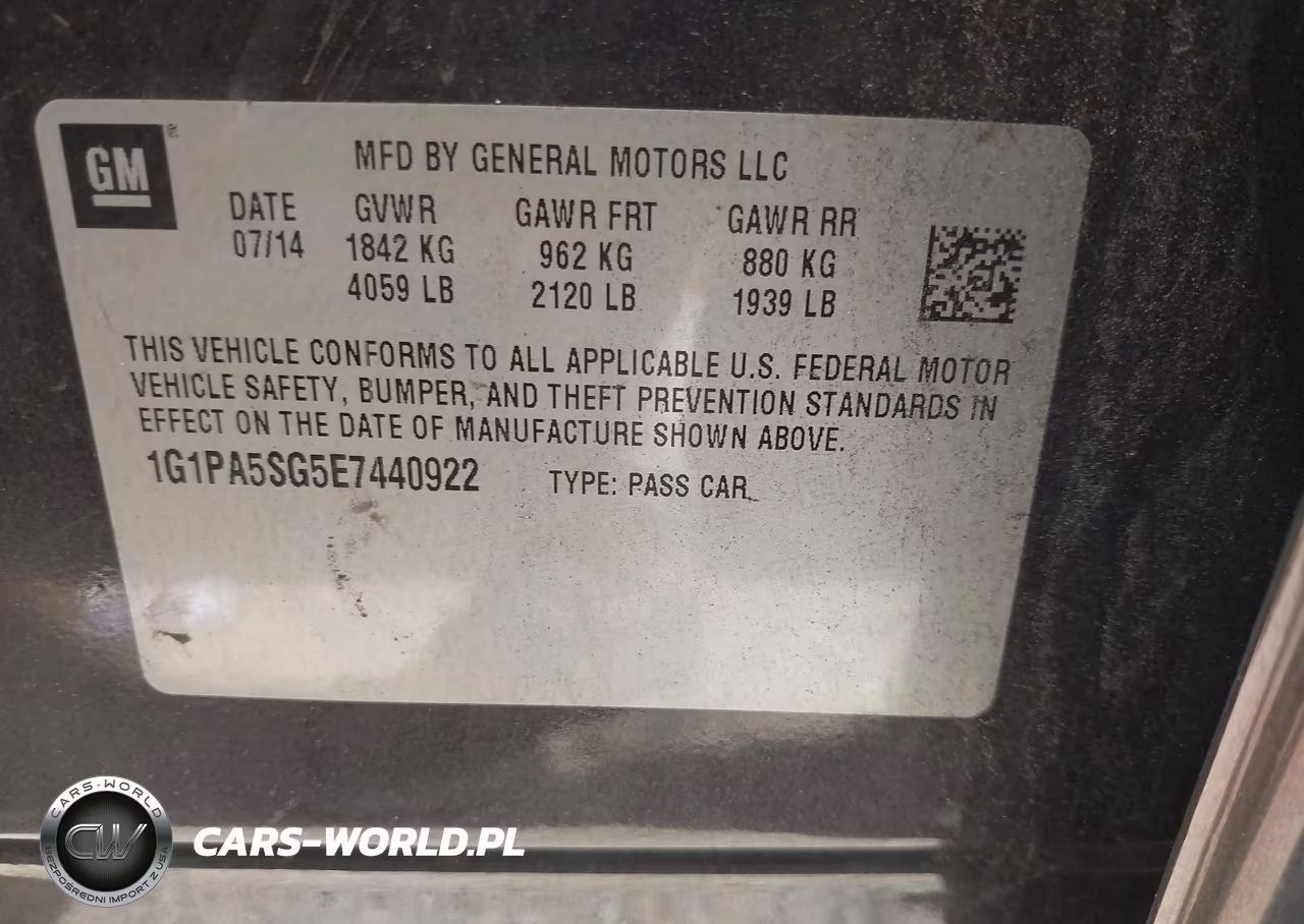 2014 Chevrolet Cruze Ls Auto VIN:1G1PA5SG5E7440922 - 9