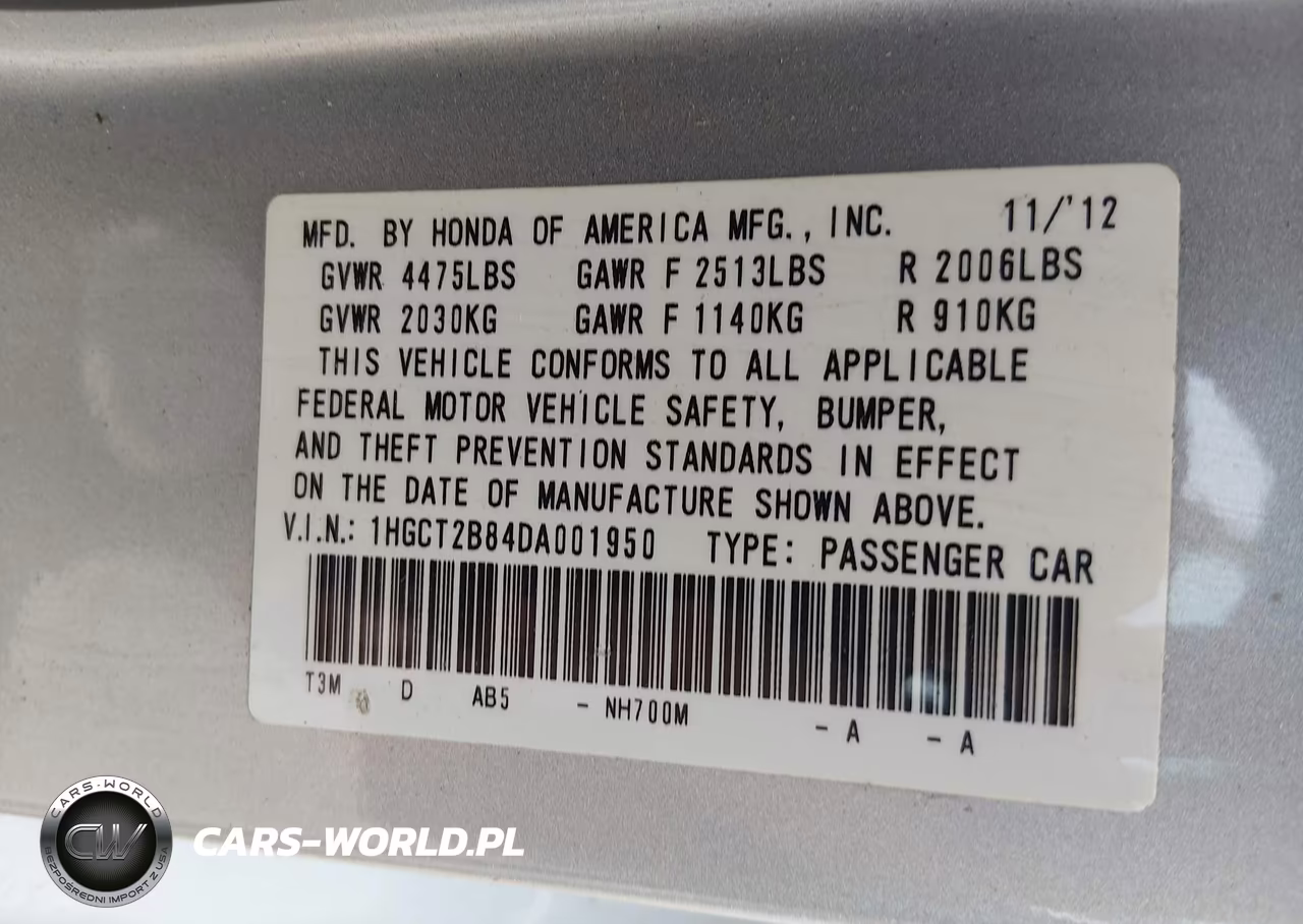 2013 Honda Accord Ex-L V-6 VIN:1HGCT2B84DA001950 - 9