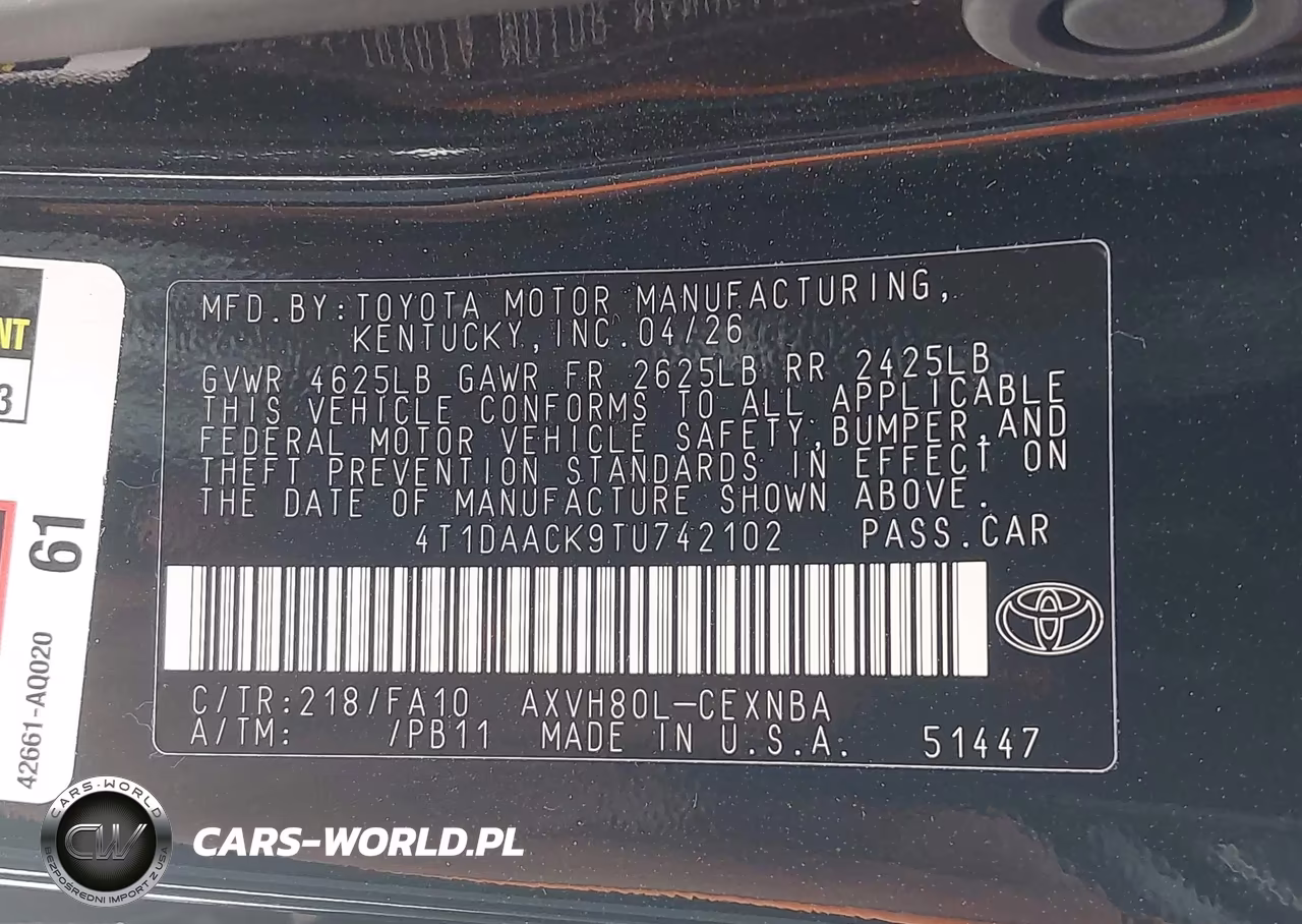 2026 Toyota Camry Le VIN:4T1DAACK9TU742102 - 9