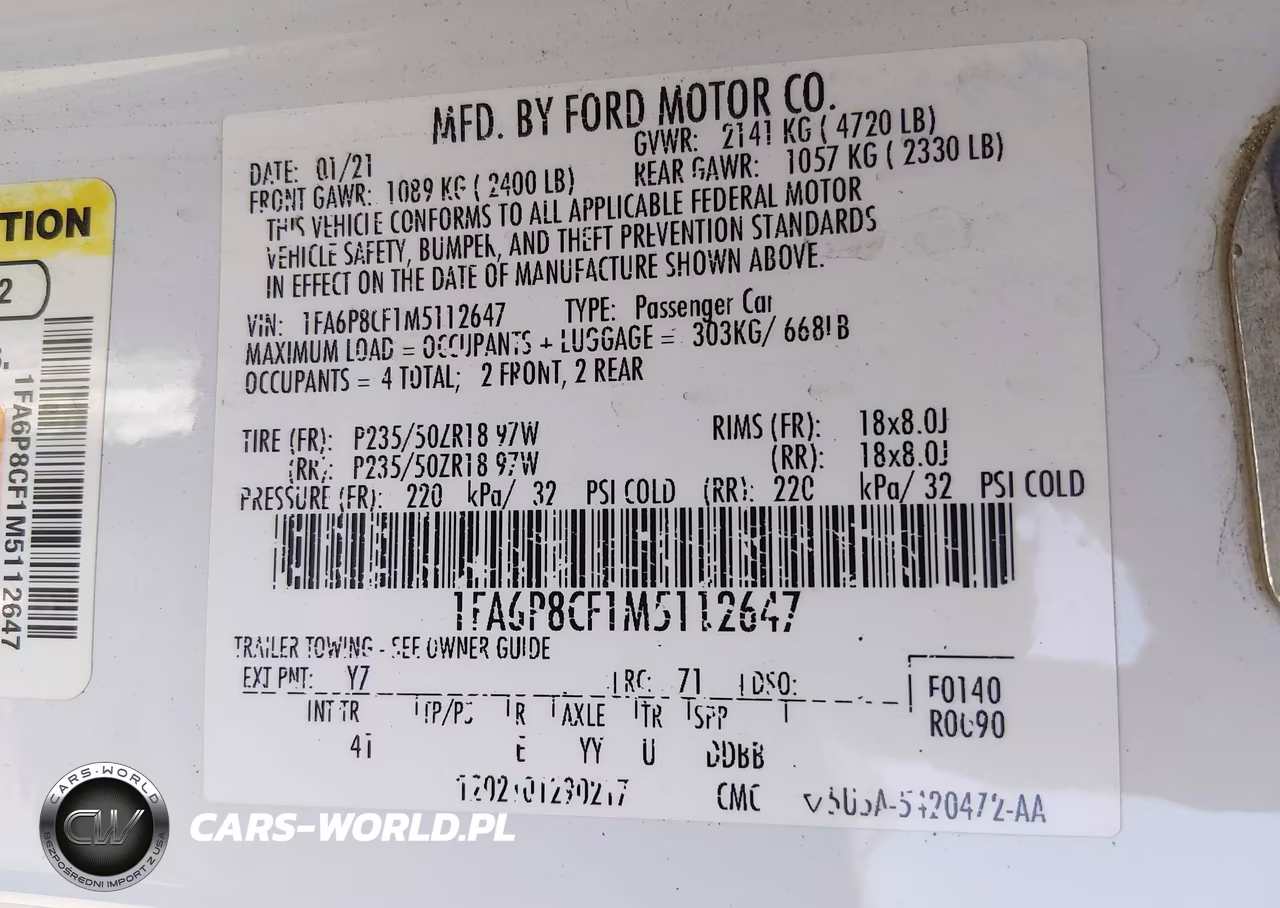 2021 Ford Mustang Gt Premium Fastback VIN:1FA6P8CF1M5112647 - 9