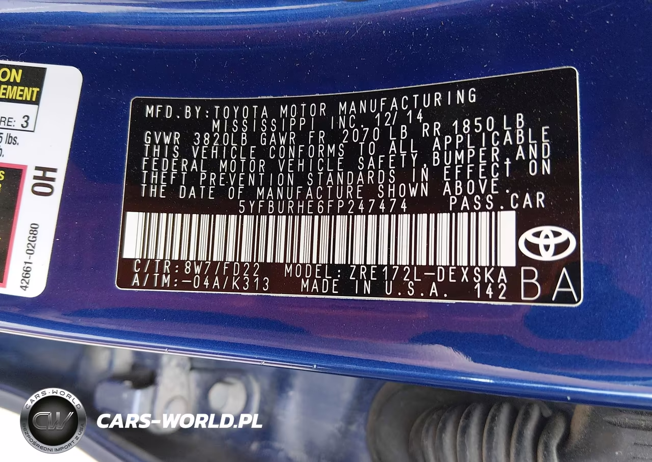 2015 Toyota Corolla S Plus VIN:5YFBURHE6FP247474 - 9