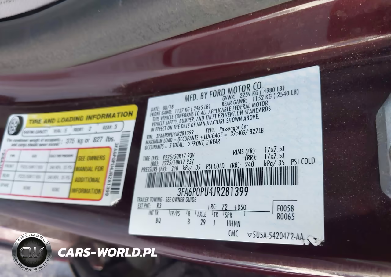 2018 Ford Fusion Energi Se Luxury VIN:3FA6P0PU4JR281399 - 9