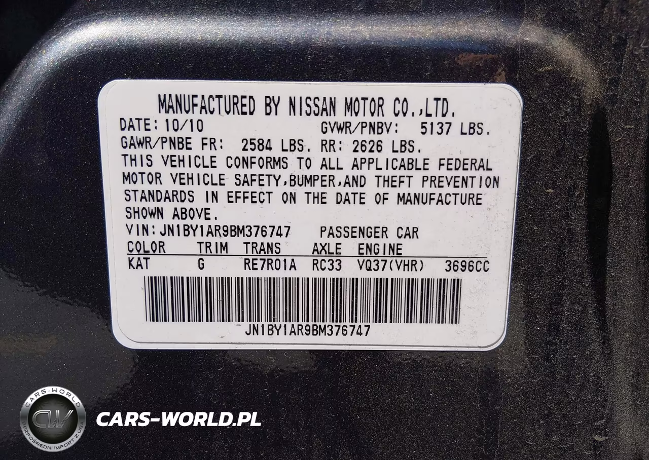 2011 Infiniti M37X VIN:JN1BY1AR9BM376747 - 9