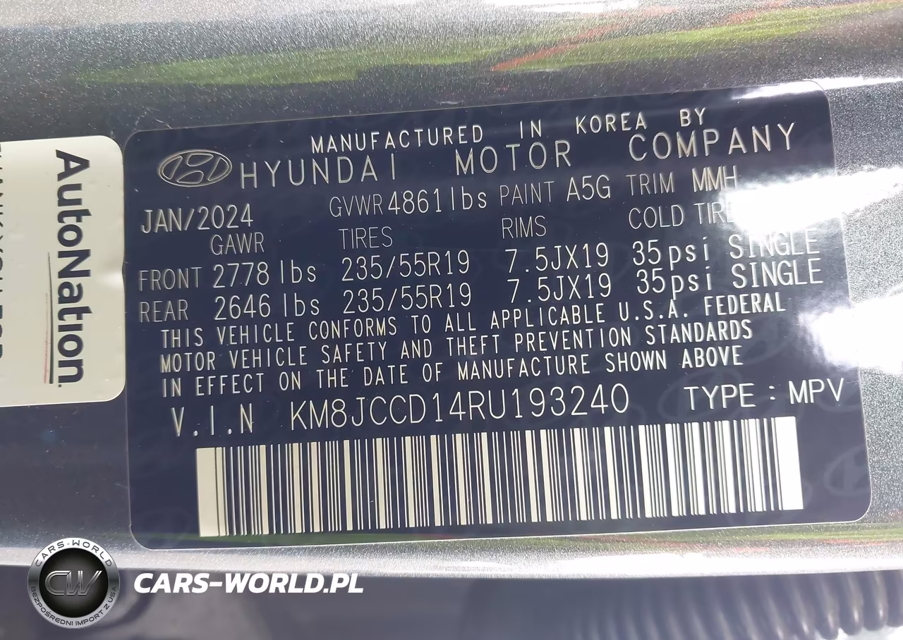 2024 Hyundai Tucson Hybrid Sel Convenience VIN:KM8JCCD14RU193240 - 9