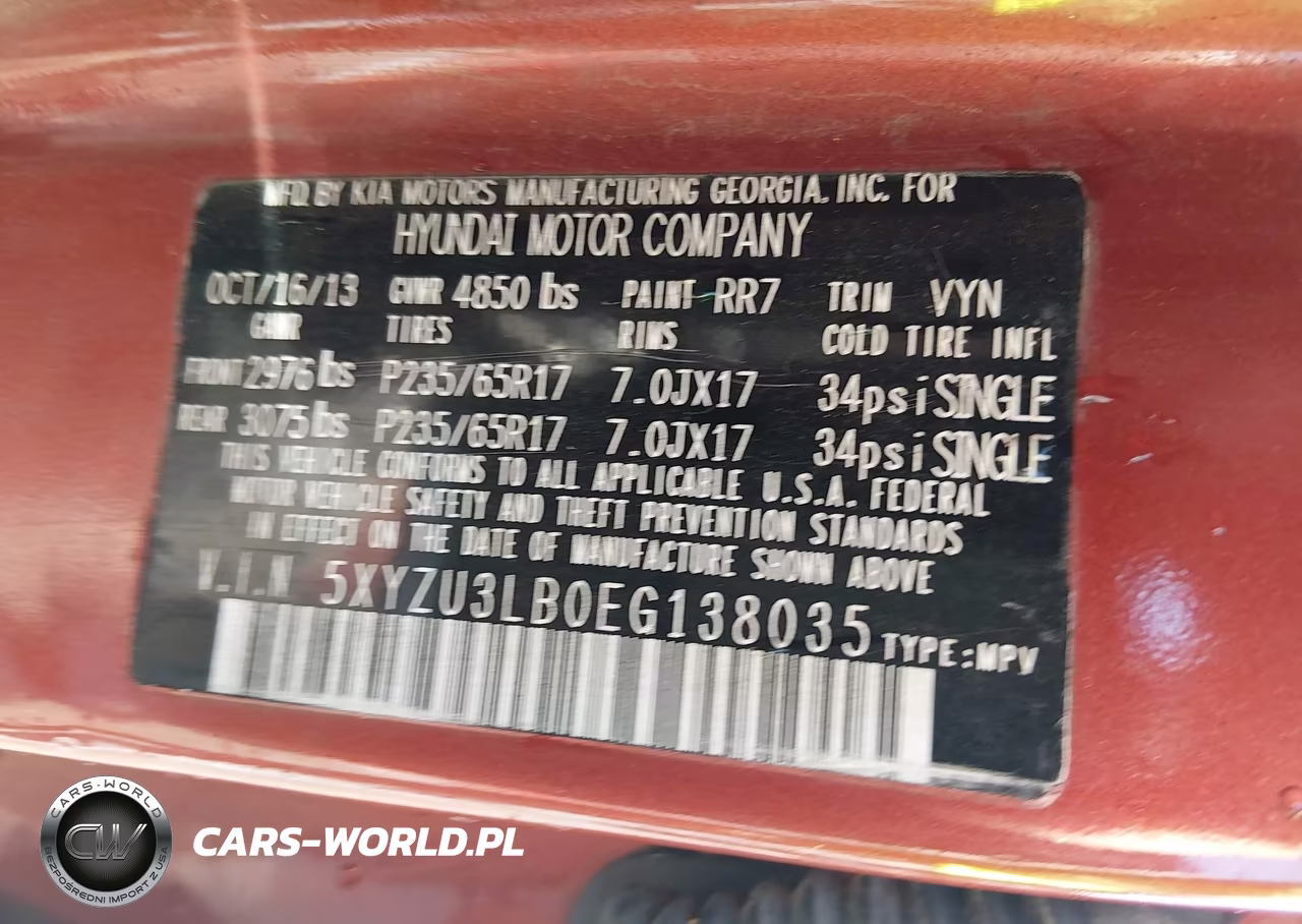 2014 Hyundai Santa Fe Sport 2.4L VIN:5XYZU3LB0EG138035 - 9