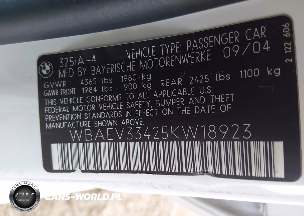 2005 BMW 325I VIN:WBAEV33425KW18923 - 9