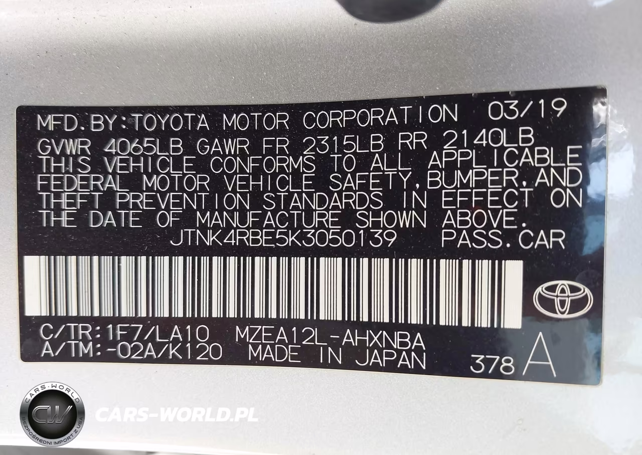 2019 Toyota Corolla Xse VIN:JTNK4RBE5K3050139 - 9