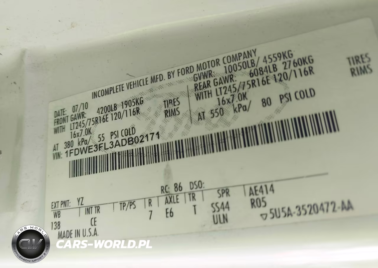 2010 Ford E-350 Cutaway VIN:1FDWE3FL3ADB02171 - 8
