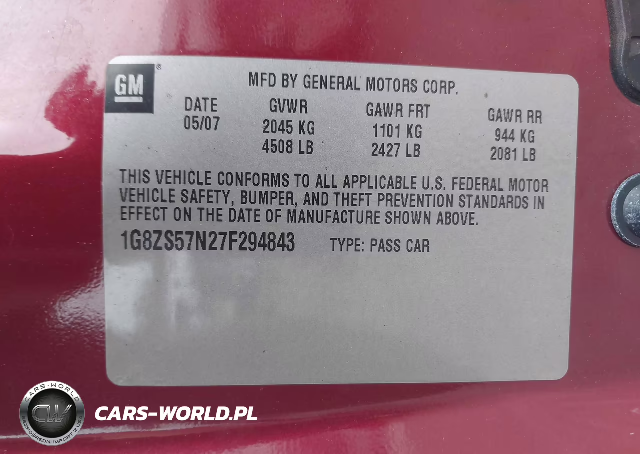 2007 Saturn Aura Xe VIN:1G8ZS57N27F294843 - 9