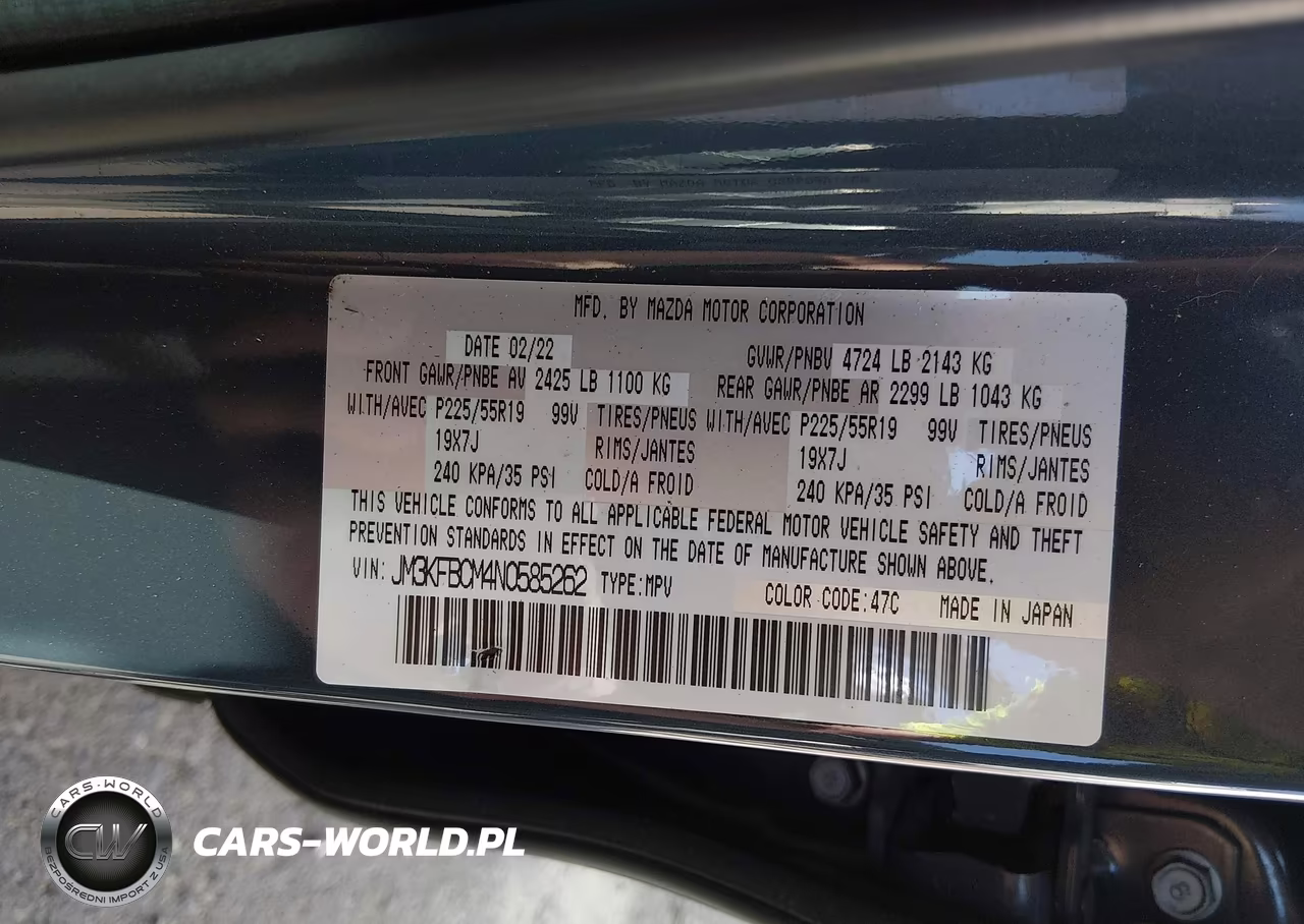 2022 Mazda Cx-5 2.5 S Carbon Edition VIN:JM3KFBCM4N0585262 - 9