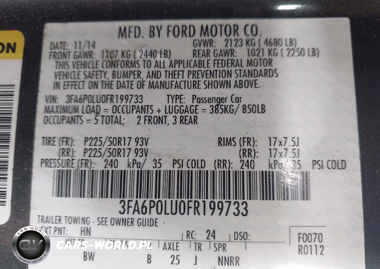 2015 Ford Fusion Hybrid Se VIN:3FA6P0LU0FR199733 - 9