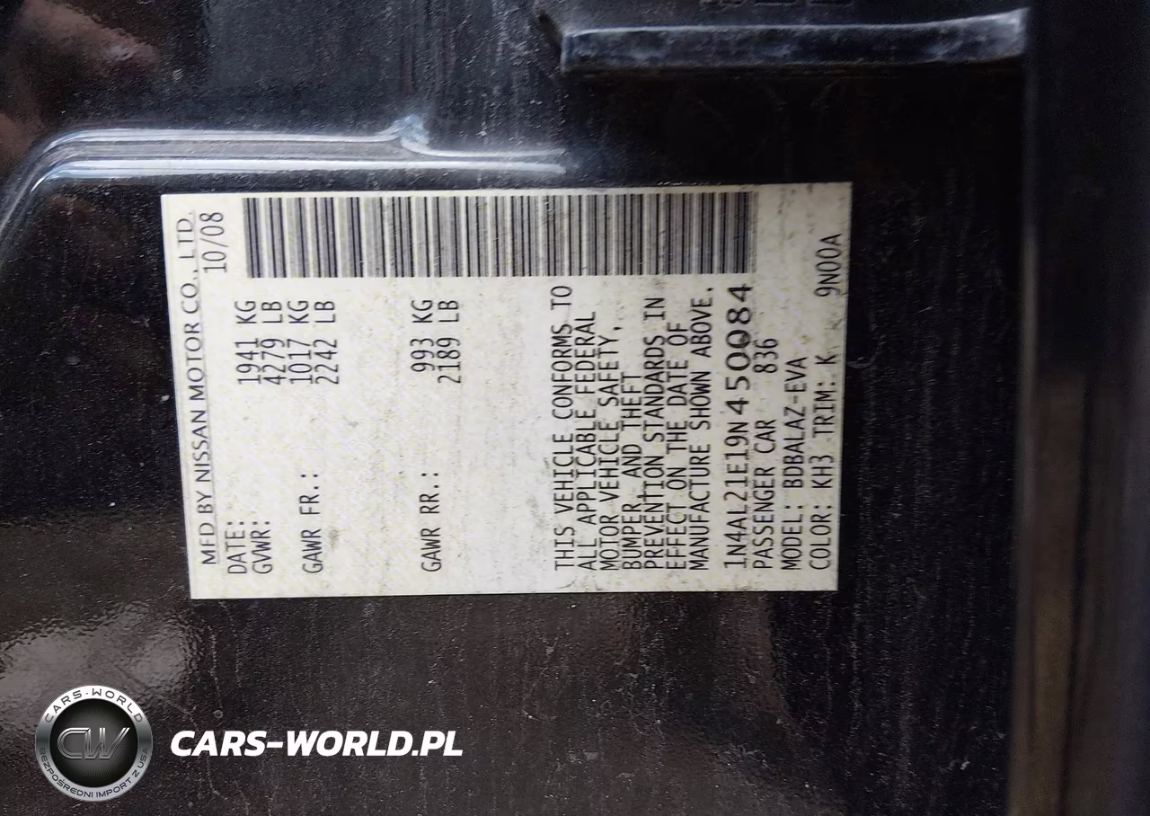 2009 Nissan Altima 2.5 VIN:1N4AL21E19N450084 - 9