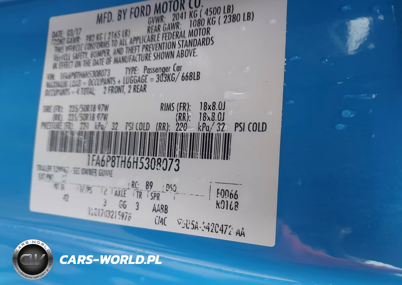 2017 Ford Mustang Ecoboost VIN:1FA6P8TH6H5308073 - 9