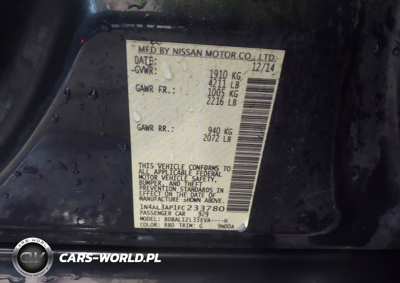 2015 Nissan Altima 2.5 Sv VIN:1N4AL3AP1FC233780 - 9
