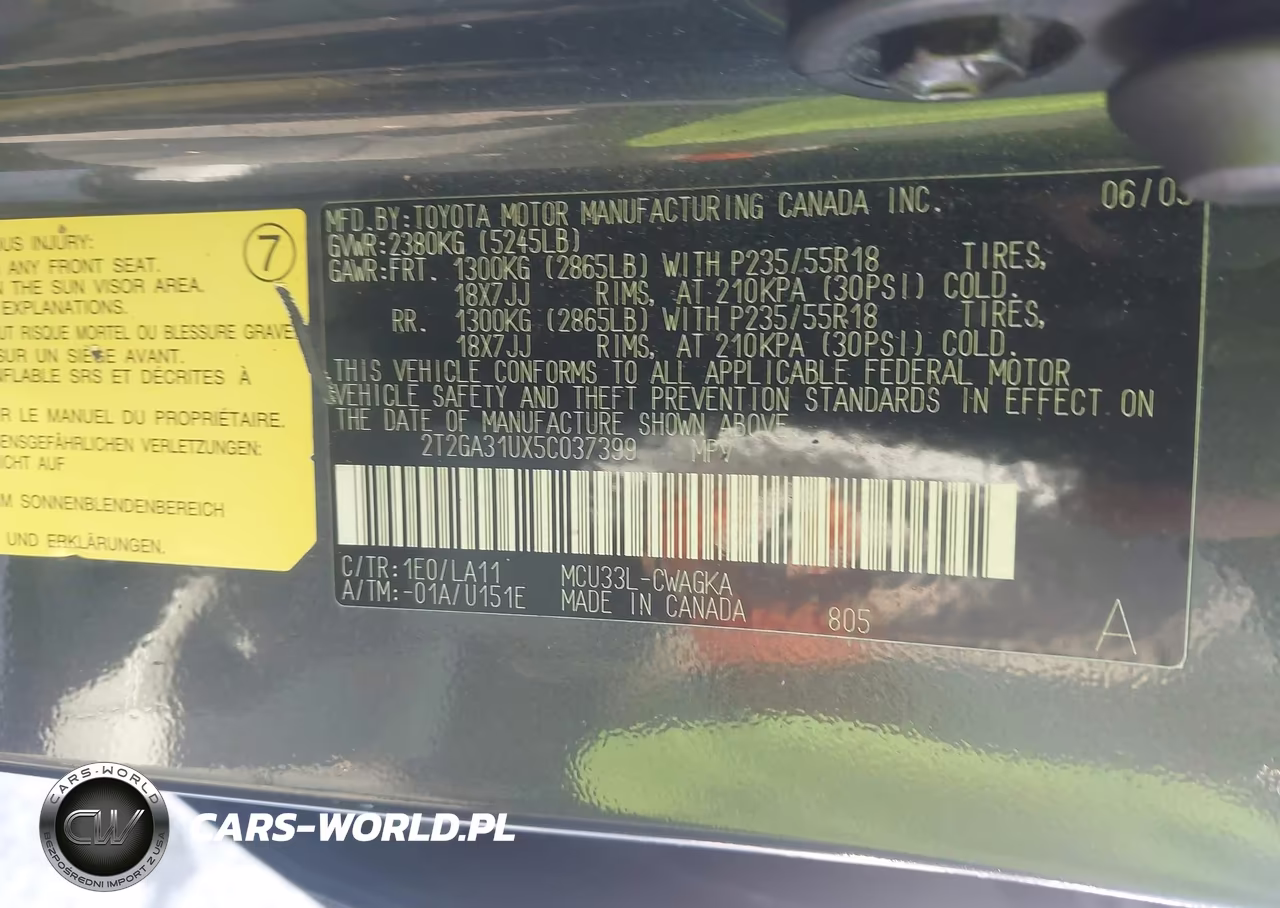 2005 Lexus Rx 330 VIN:2T2GA31UX5C037399 - 9