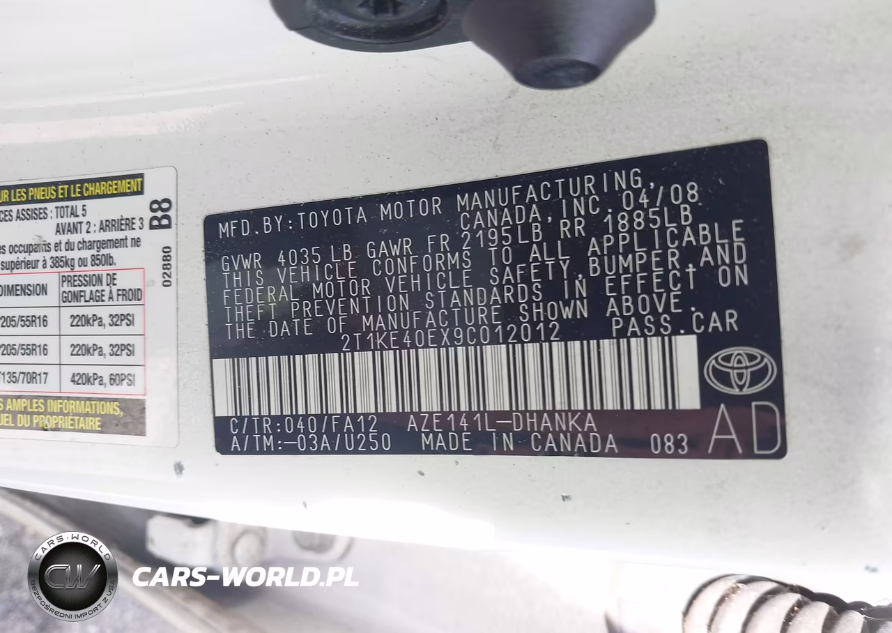 2009 Toyota Matrix S VIN:2T1KE40EX9C012012 - 9