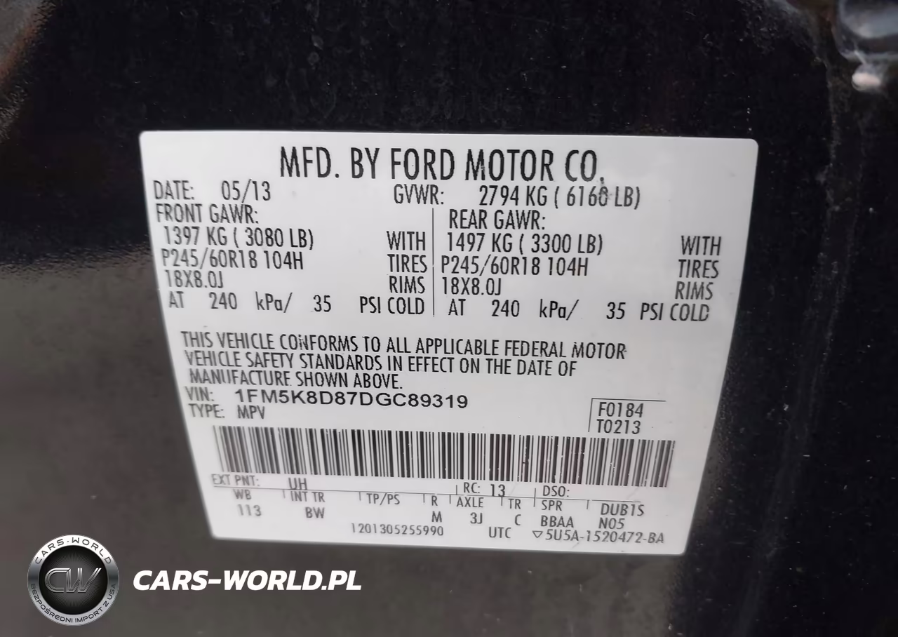 2013 Ford Explorer Xlt VIN:1FM5K8D87DGC89319 - 9
