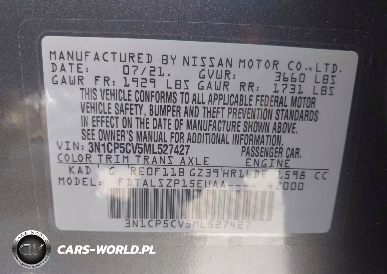 2021 Nissan Kicks Sv Xtronic Cvt VIN:3N1CP5CV5ML527427 - 9