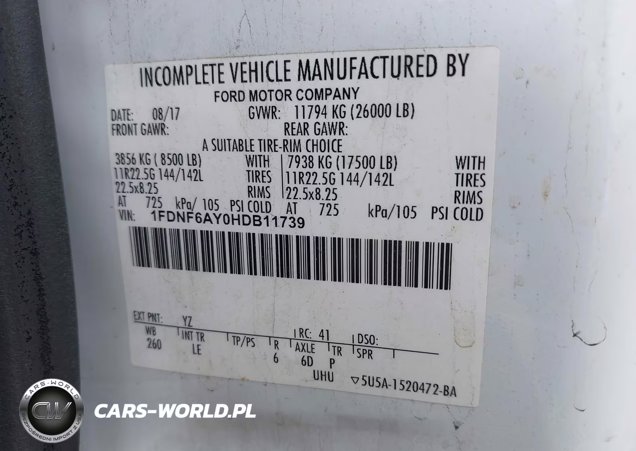 2017 Ford F-650 Gas VIN:1FDNF6AY0HDB11739 - 9