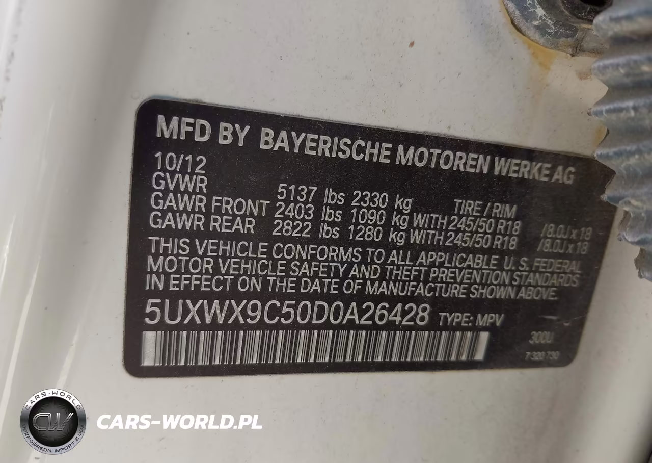 2013 BMW X3 xDrive28I VIN:5UXWX9C50D0A26428 - 9